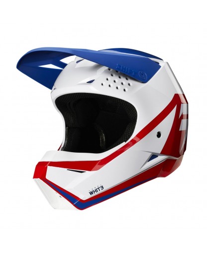 SHIFT YOUTH WHIT3 HELMET- GRAPHIC WHITE/RED/BLUE