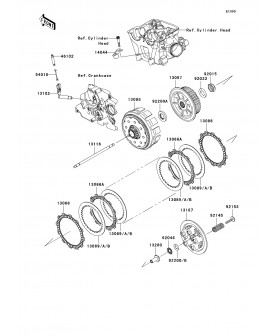 Genuine Kawasaki clutch basket nut