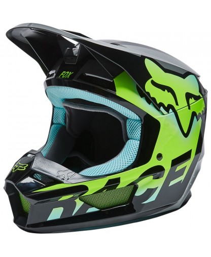 Fox V1 Trice Helmet, ECE - Black/Teal