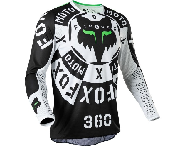 Fox 360 Nobly Jersey - Black/White/Green