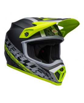 Bell MX 2022 MX-9 Mips Adult Helmet (Offset Matte Black/Hi-Viz Yellow) 