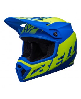 Bell MX 2022 MX-9 Mips Adult Helmet (Disrupt Matte Classic Blue/Hi-Viz Yellow)