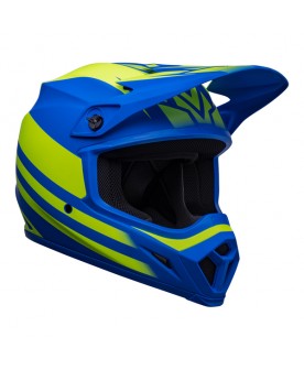 Bell MX 2022 MX-9 Mips Adult Helmet (Disrupt Matte Classic Blue/Hi-Viz Yellow) 