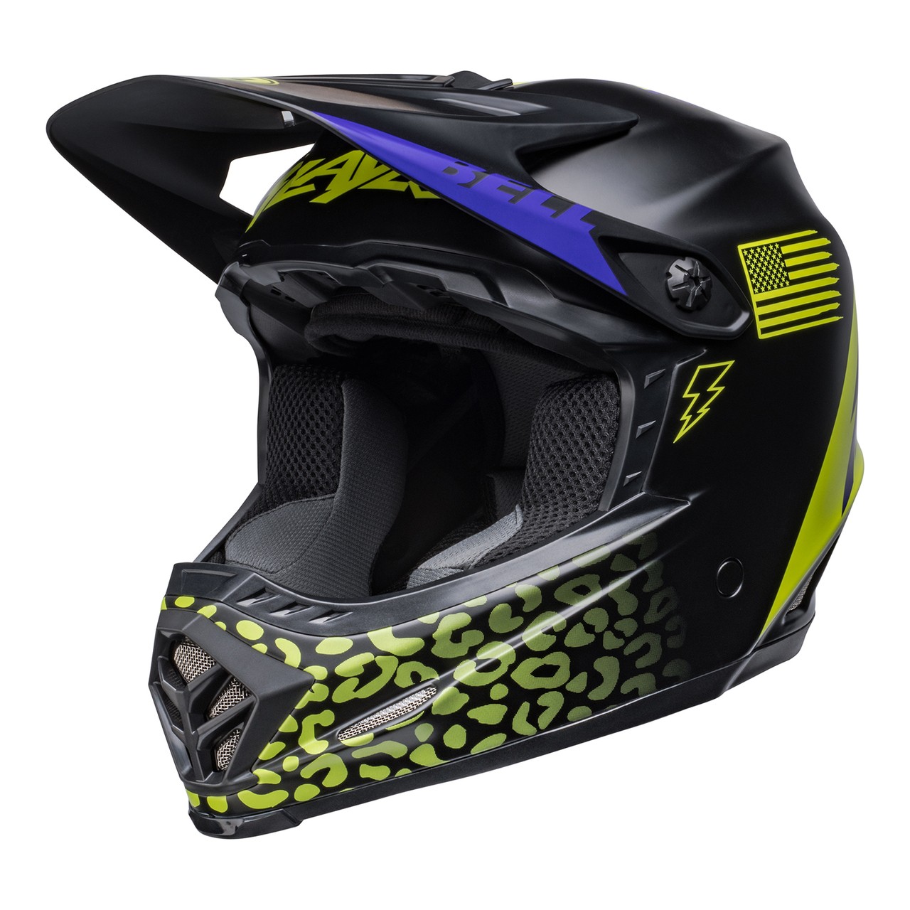 Bell MX 2022 Moto 9 Mips YOUTH Helmet Slayco Purple Black Flo Yellow