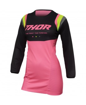 Thor Womens Pulse Jersey Rev Charcoal/Flo Pink - Medium