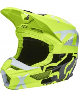 Fox Youth V1 Skew Helmet, ECE - Flo Yellow