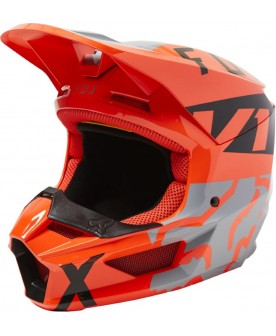 Fox Youth V1 Skew Helmet, ECE - Orange/Grey