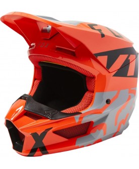Fox Youth V1 Skew Helmet, ECE - Orange/Grey 