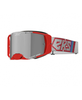 EKS BRAND LUCID MX GOGGLE WITH MIRROR LENS - METALLIC SILVER/RED