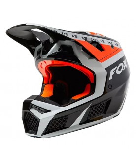 Fox V3 RS Dvide Helmet - BLK/WHT/ORG