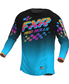 FXR 'Mad Skills' Youth Podium MX Jersey 23 - Black/Multi 