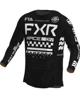 FXR Youth Podium MX Jersey 23 - Black/White