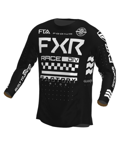 FXR Youth Podium MX Jersey 23 - Black/White