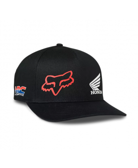 FOX X HONDA FLEXFIT HAT  BLACK