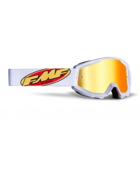 FMF Youth Powercore Goggles - White/ Red Mirror Lens 
