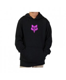 YOUTH LEGACY PULLOVER HOODIE - BLACK/PINK