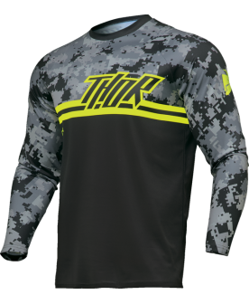 Thor Kids Sector DIGI Jersey - Black/Grey/Yellow 