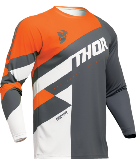 Thor Kids Sector Checker Jersey - Orange/Grey 