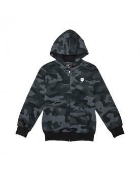 Fox Youth Head Camo Zip Hoodie - Black Camo 