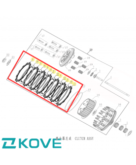 Genuine Kove 450 rally clutch kit