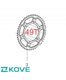 Genuine kove 450rally rear sprocket - 49T  