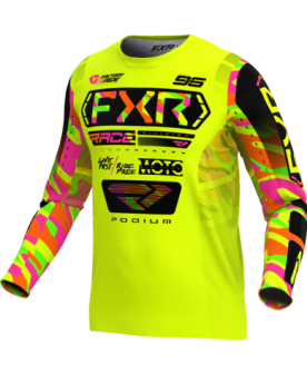 Fxr podium mx jersey 25 - Hivis/sherbert camo