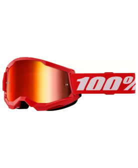 100% Strata 2 goggle - Red - Gold mirror lens